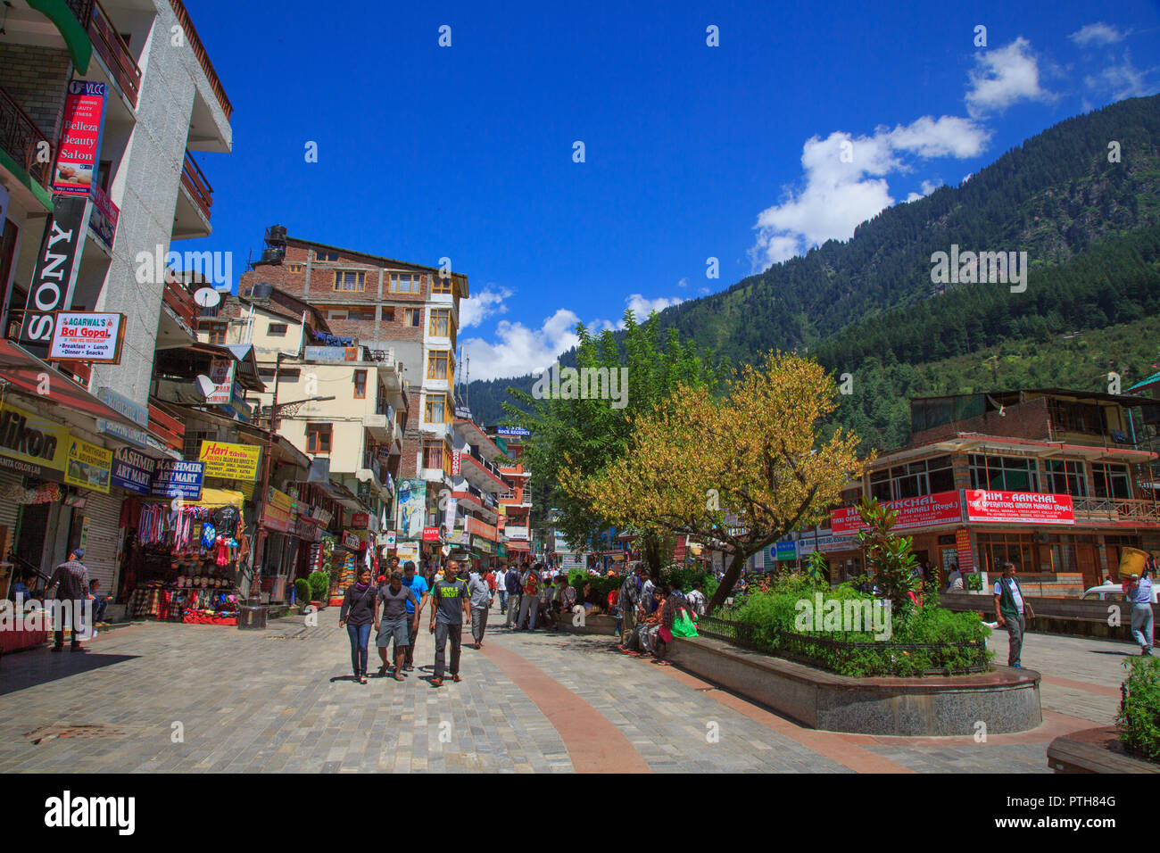 Manali Mall - Himachal Pradesh, Indien Stockfoto