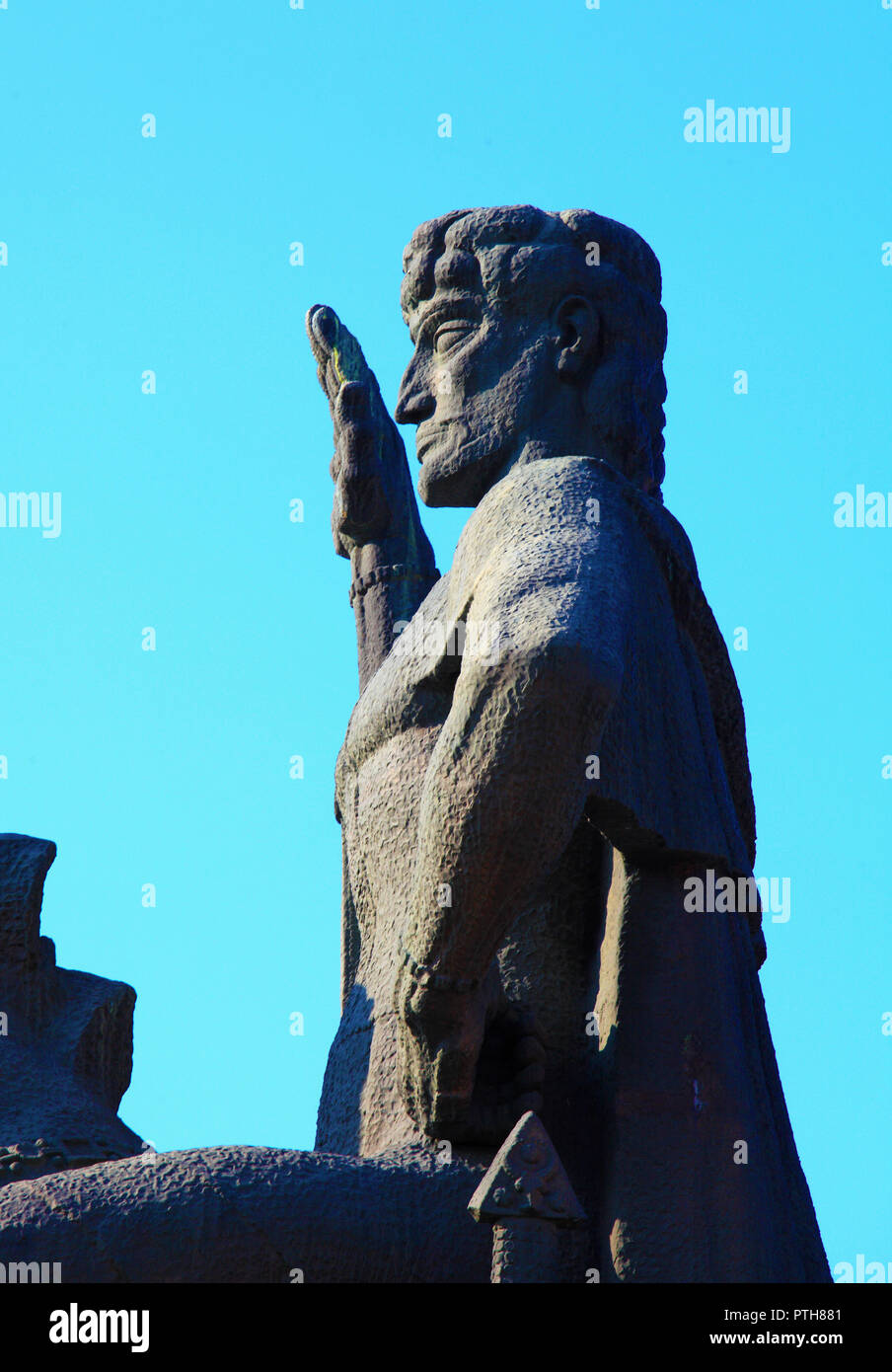 Georgien, Tiflis, König Wachtang Gorgasali, Statue, Stockfoto