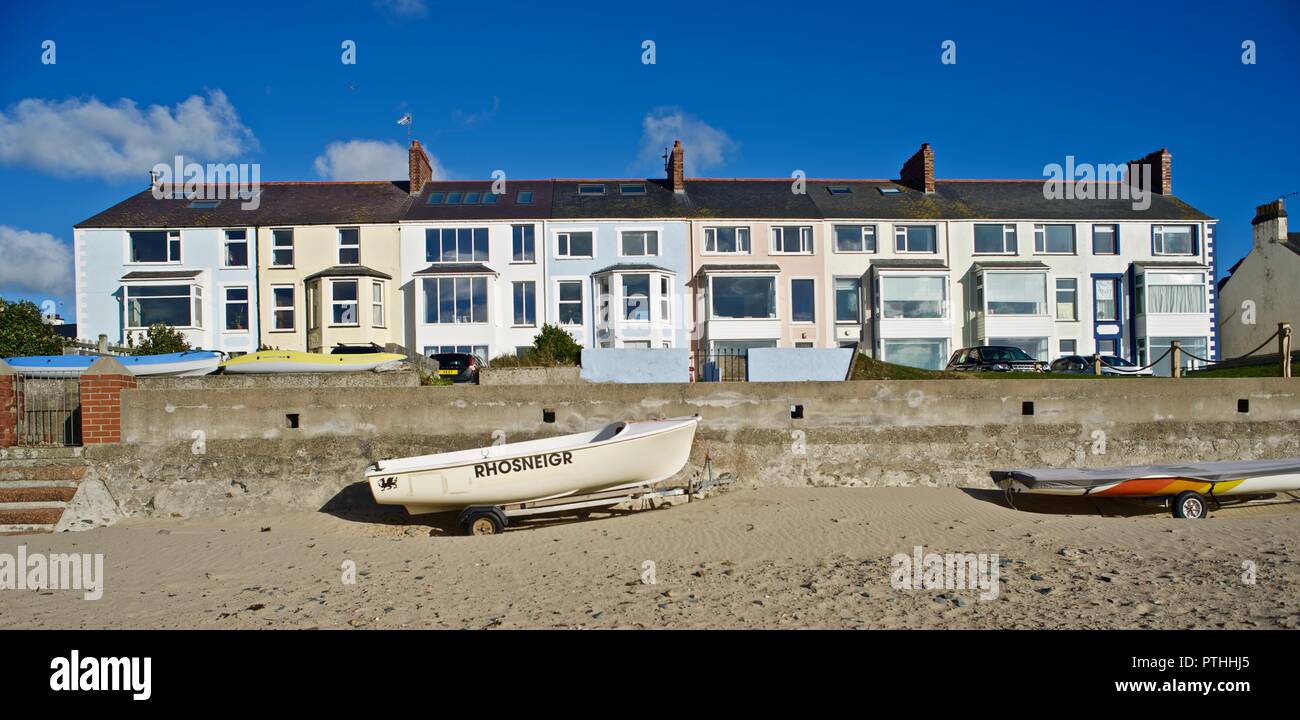 Water Front property, Rhosneigr, Anglesey, North Wales, UK Stockfoto
