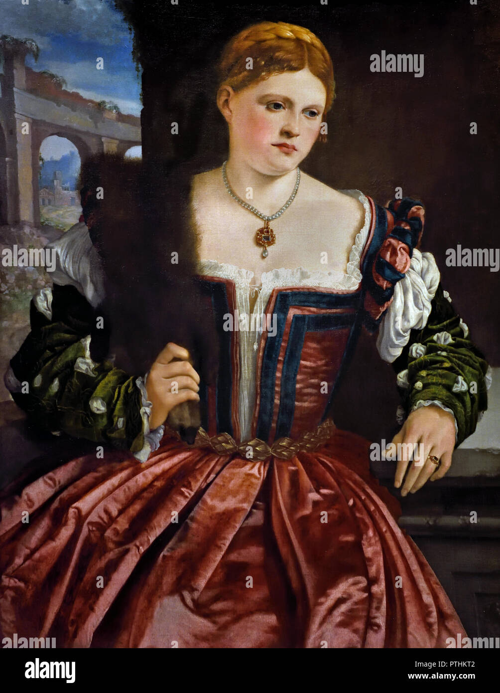 Portrait einer jungen Dame 1540 Alessandro Bonvicino, genannt Moretto da Brescia Brescia (1498 - 1554) Italien Italienisch Stockfoto