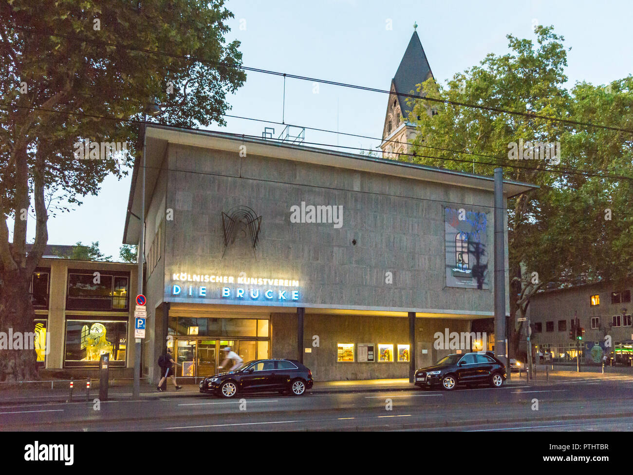 Brutalistischer 'die Brücke' von Wilhelm Riphahn 1949-50 vormals British Council, heute Kolnischer Kunstverein, Hahnenstraße Köln Nordrhein-Westfalen Deutschland Stockfoto