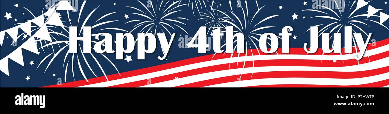 Tag der Unabhängigkeit der USA am 4. Juli. Vektor Banner Abbildung. Happy Independence Day, Stock Vektor
