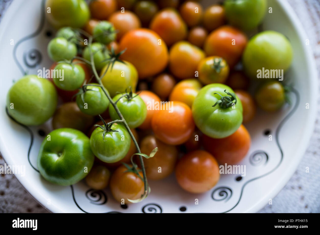 Nach Hause angebauten Tomaten Stockfoto