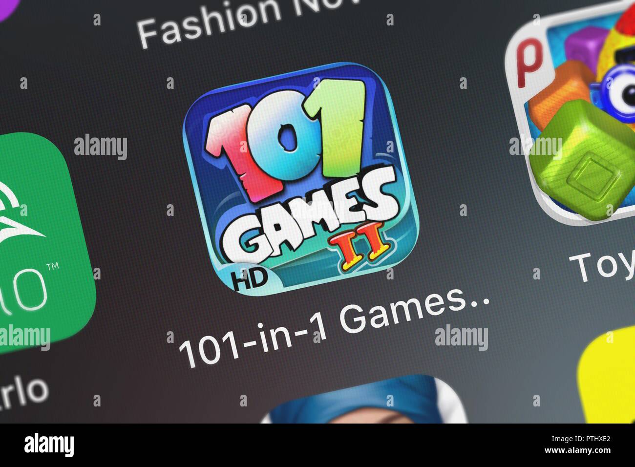 London, Großbritannien - 09 Oktober, 2018: Screenshot der mobile Nordcurrent der App 101-in-1 Spiele 2: Evolution. Stockfoto