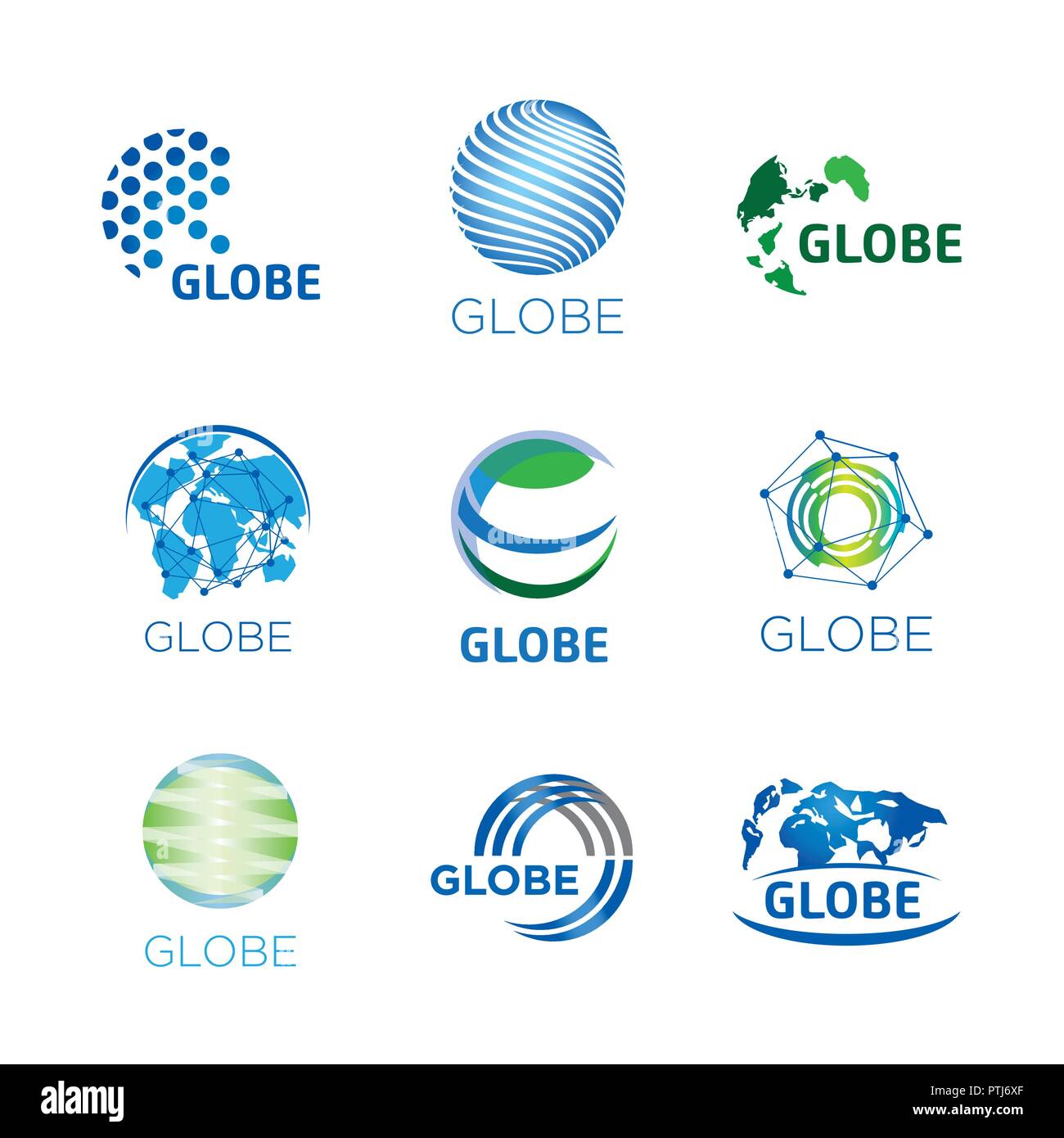 Der Vektor Logos Kugel Globale Und Masse Stock Vektorgrafik Alamy