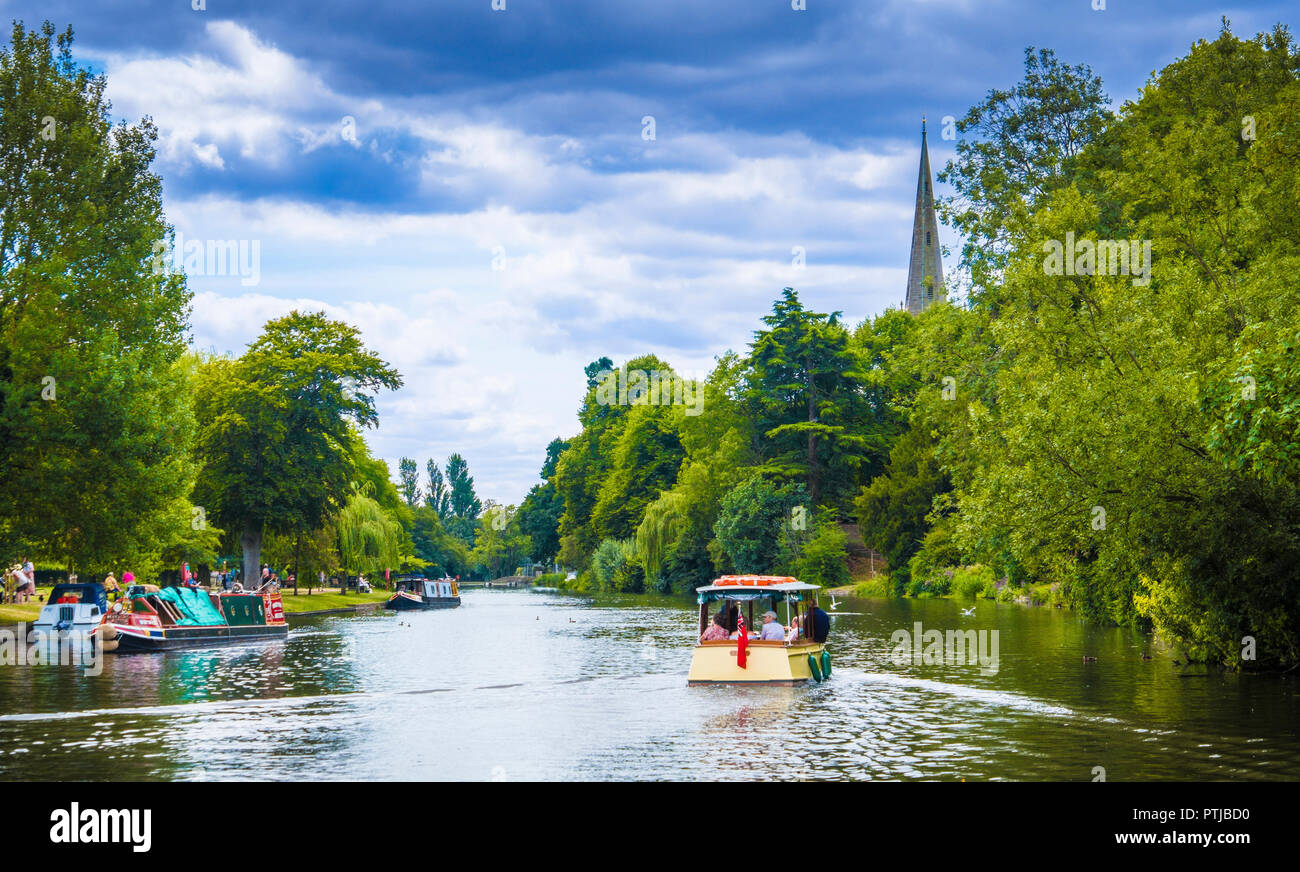 Den Fluss in Stratford Upon Avon. Stockfoto