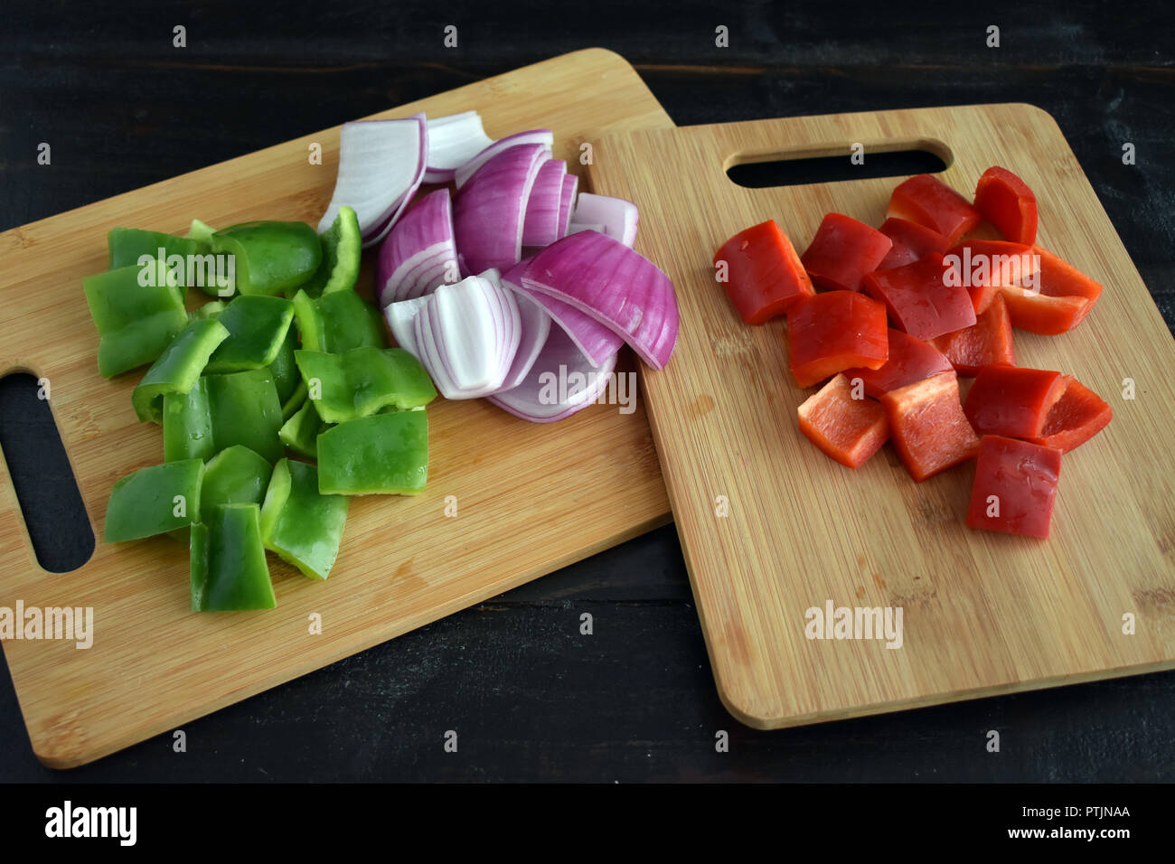 Paprika und Zwiebeln Stockfoto
