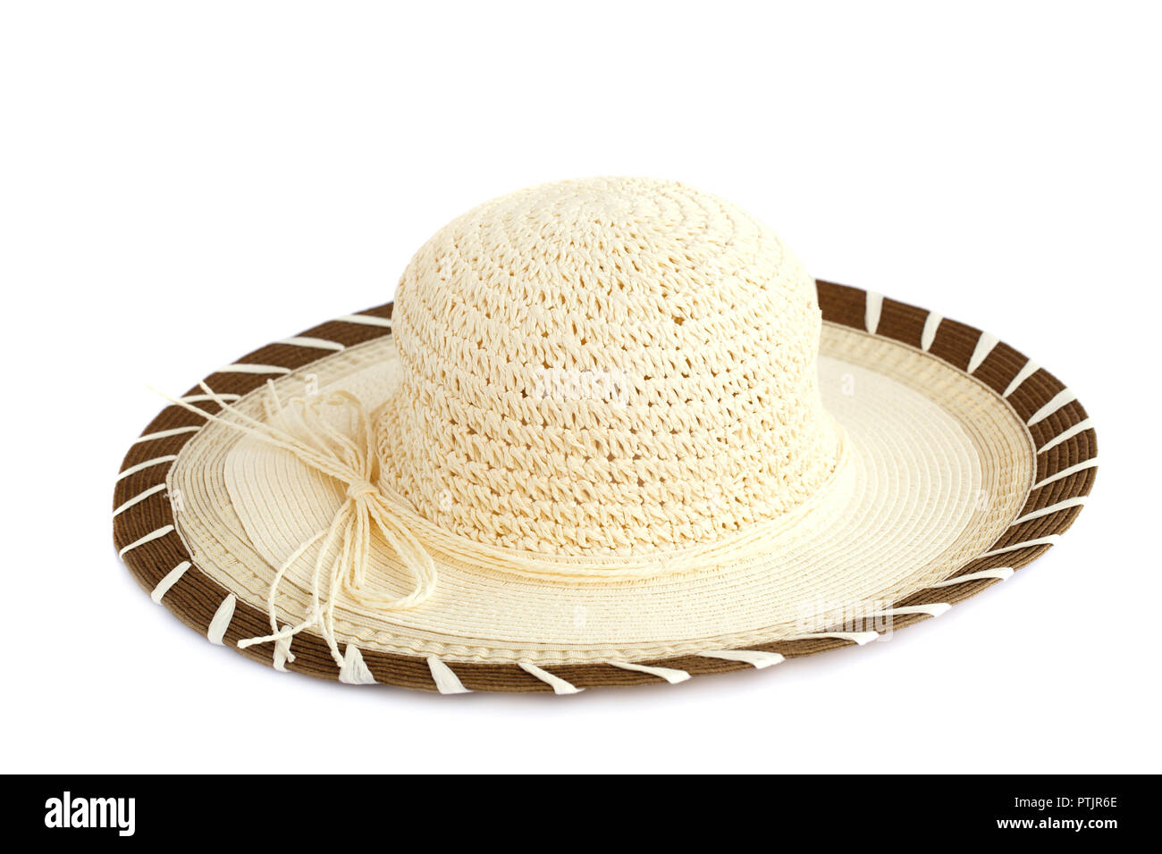 Sommer Hut auf weißem Hintergrund. Stockfoto