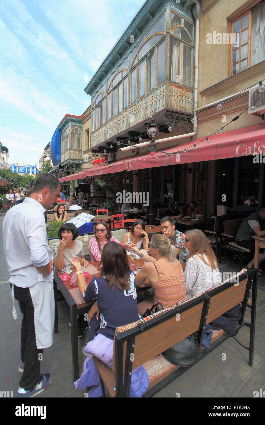 Georgien, Tiflis, street scene, Restaurant, Menschen, Stockfoto