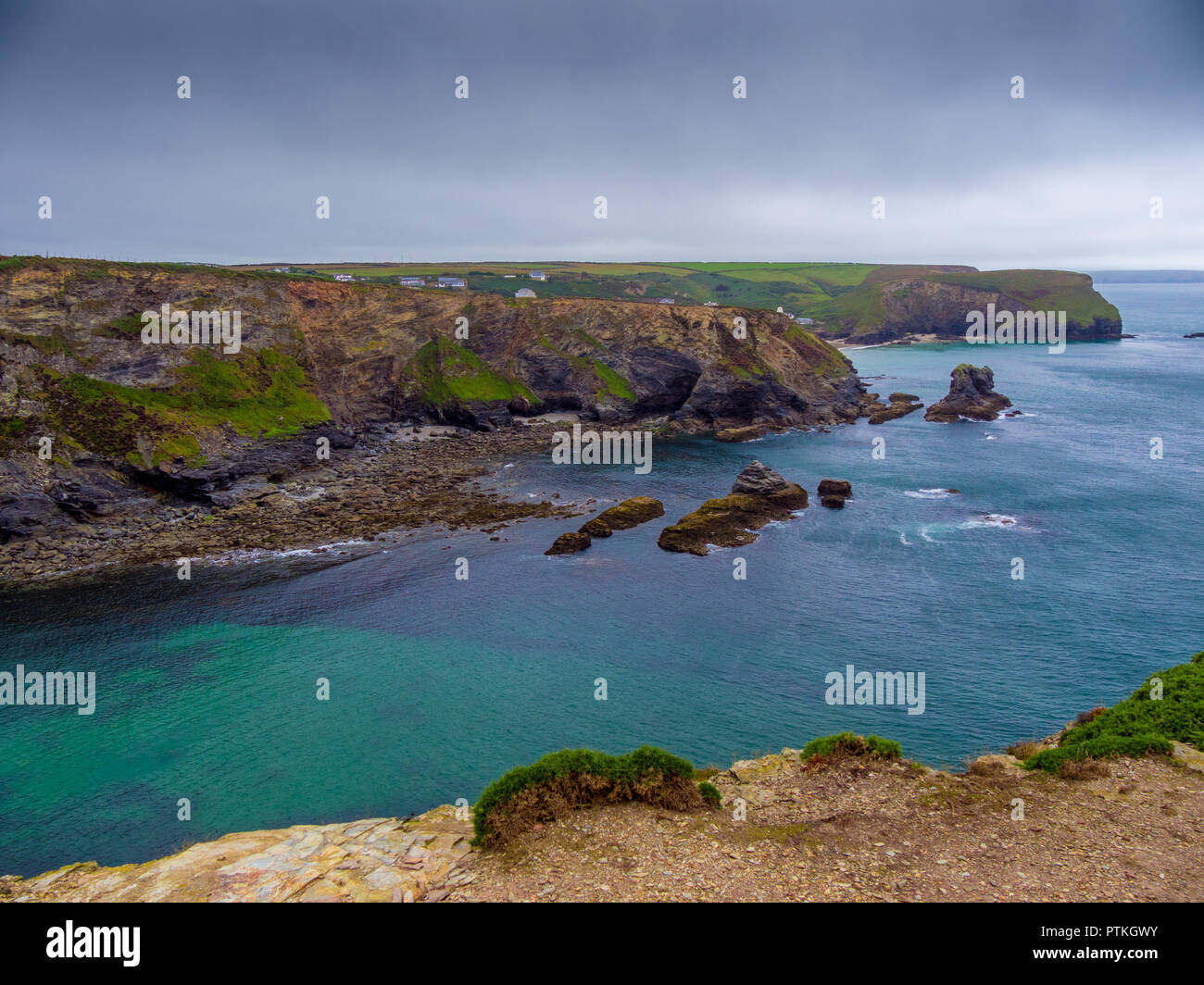 Die kornischen Küste bei Portreath in Cornwall, England Stockfoto