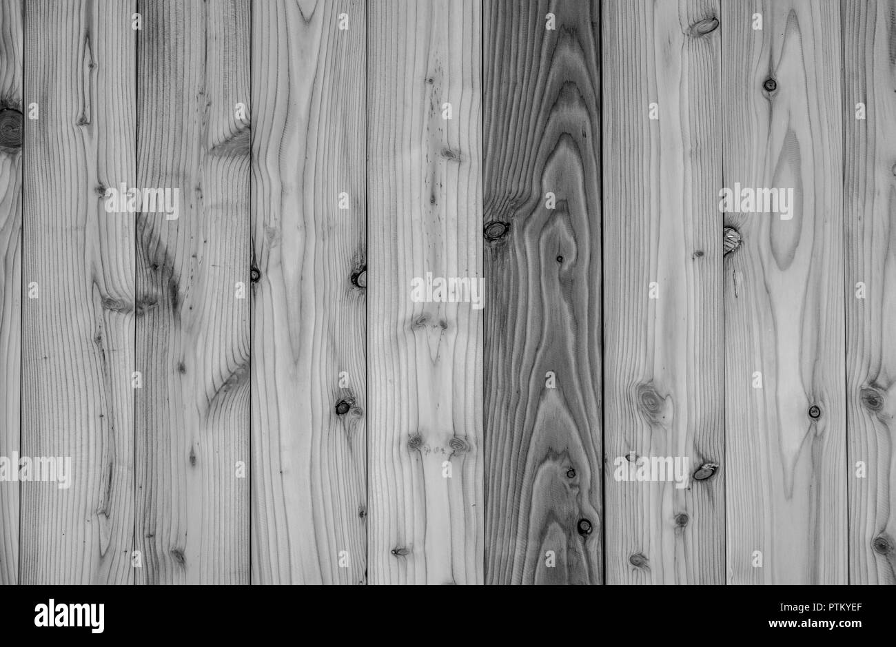 Schwarze und weiße Holz Textur Hintergrund. Dunkles Holz plank Abstrakt Hintergrund. Leere Holzwand. Schwarz Holz. Oberfläche aus dunklem Holz mit einzigartigen patter Stockfoto