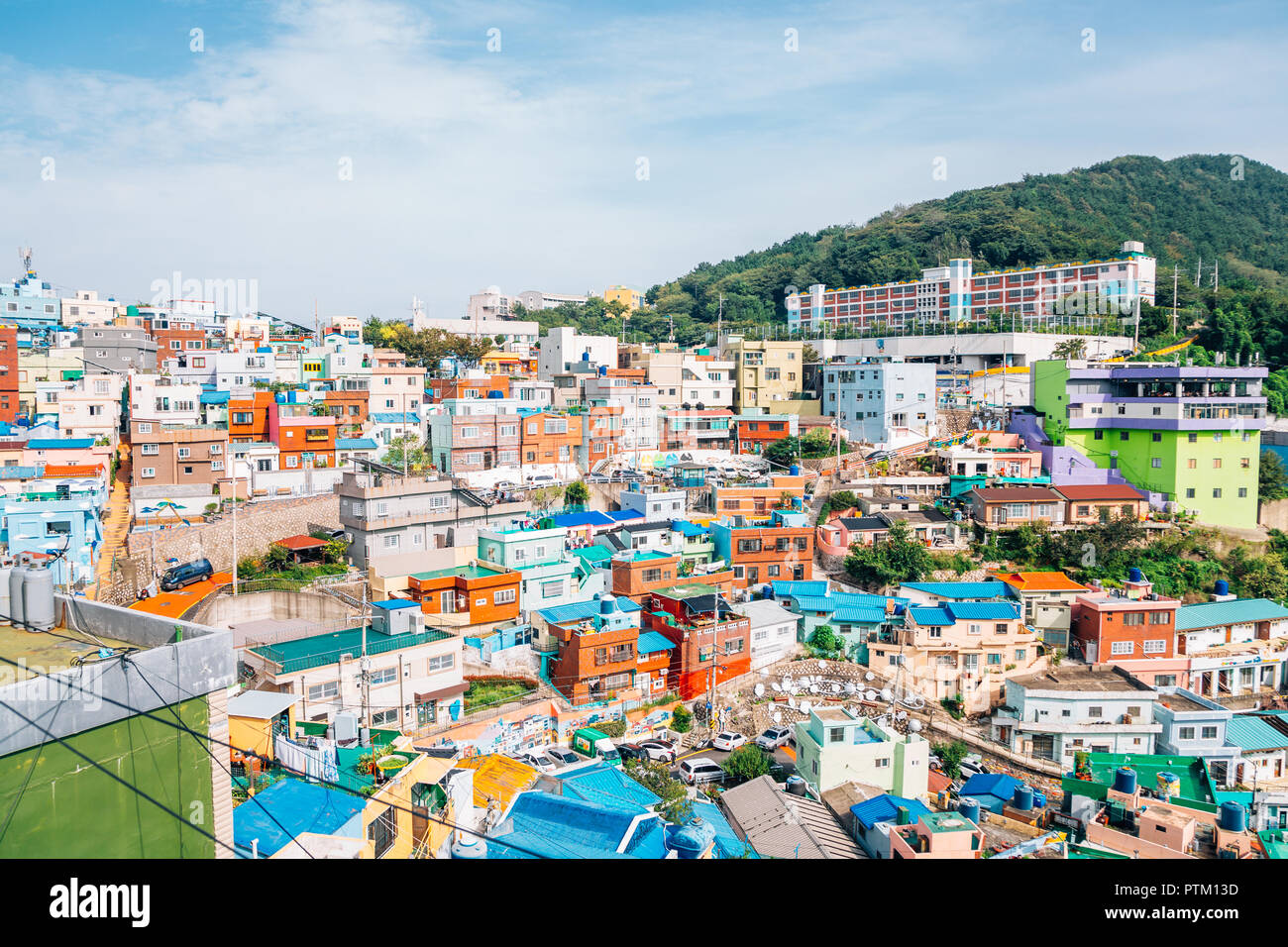Gamcheon Culture Village Panorama in Busan, Korea Stockfoto