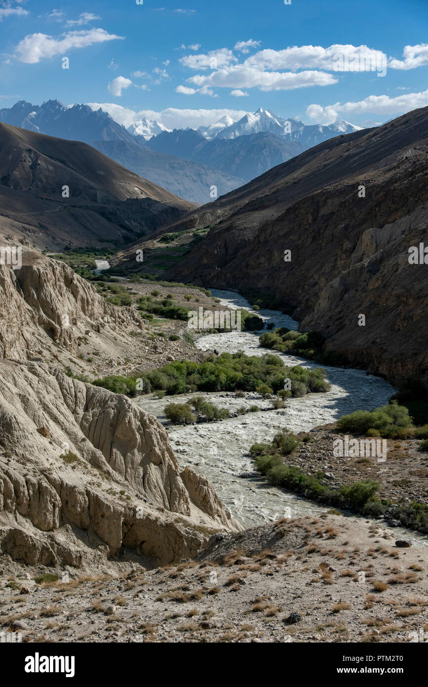 Die pamir Fluss in den Wakhan Korridor von Afghanistan. Stockfoto