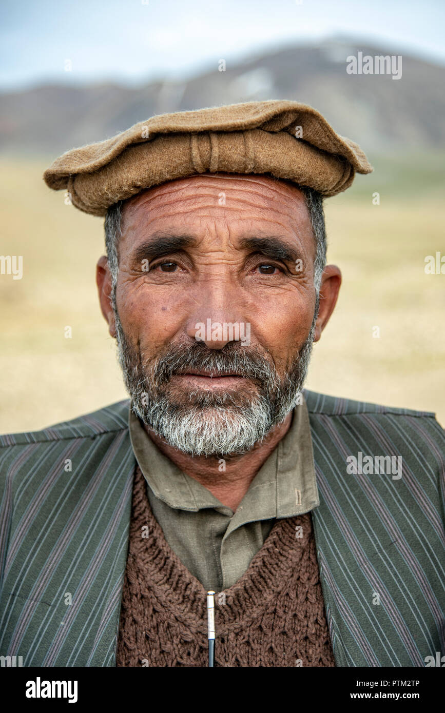 Ein Mann aus dem Wakhi Wakhan Korridor von Afghanistan. Stockfoto