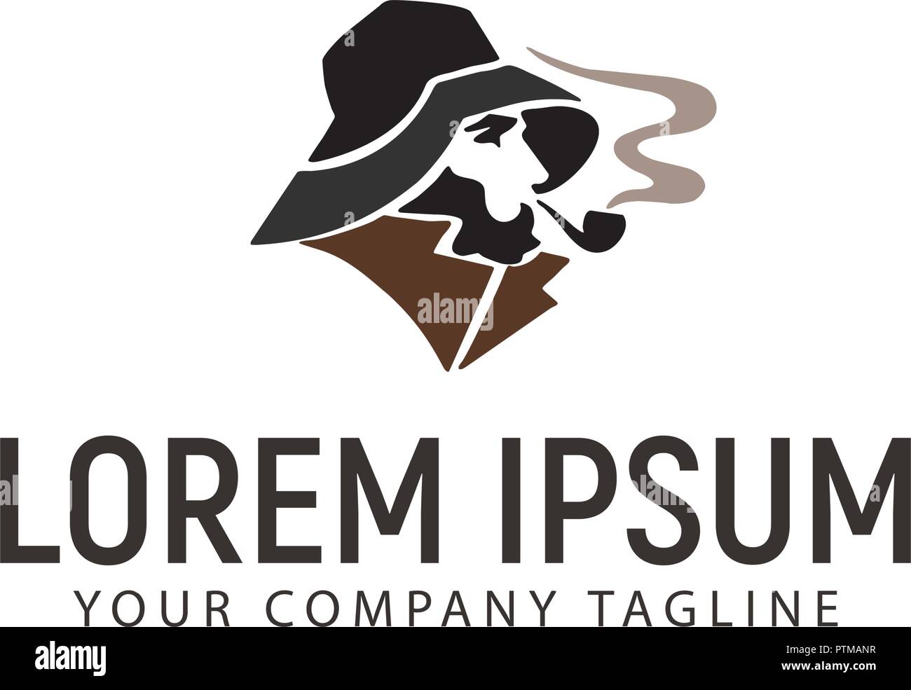 Räuchermann Logo Design Konzept Vorlage Stock Vektor