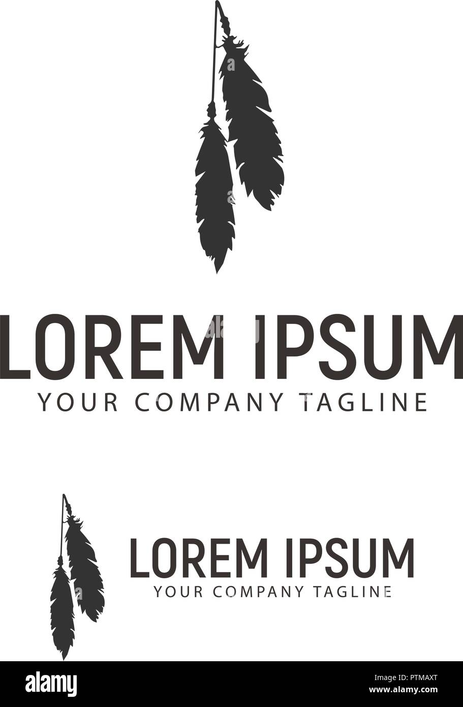 Feder Logo Design Konzept Vorlage Stock Vektor