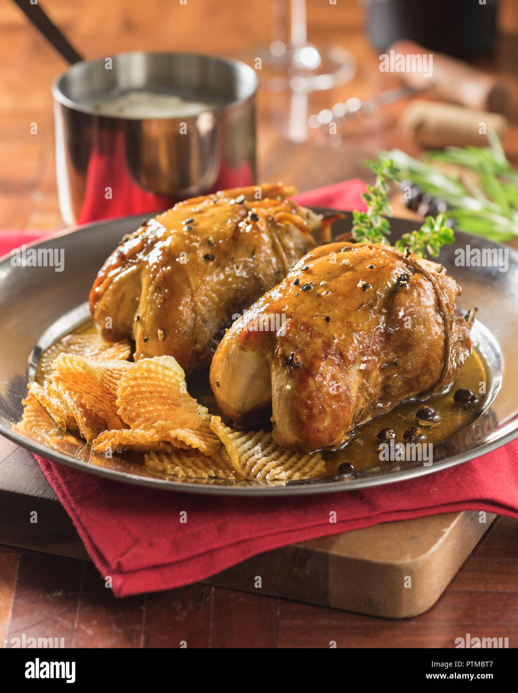 Gebratenes Rebhuhn. Spiel Bird UK Stockfoto