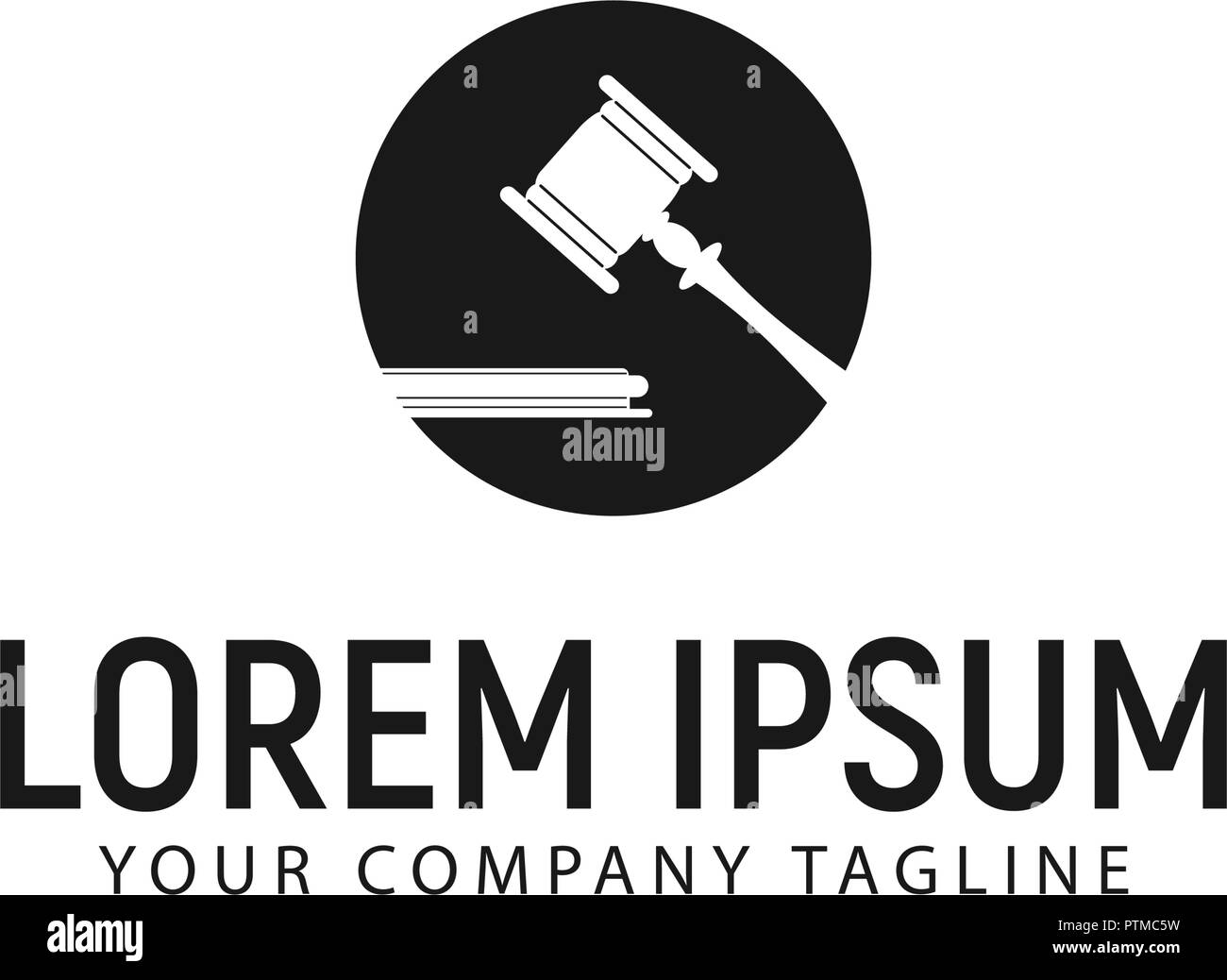 Hammer Gesetz Logo Design Konzept Vorlage Stock Vektor