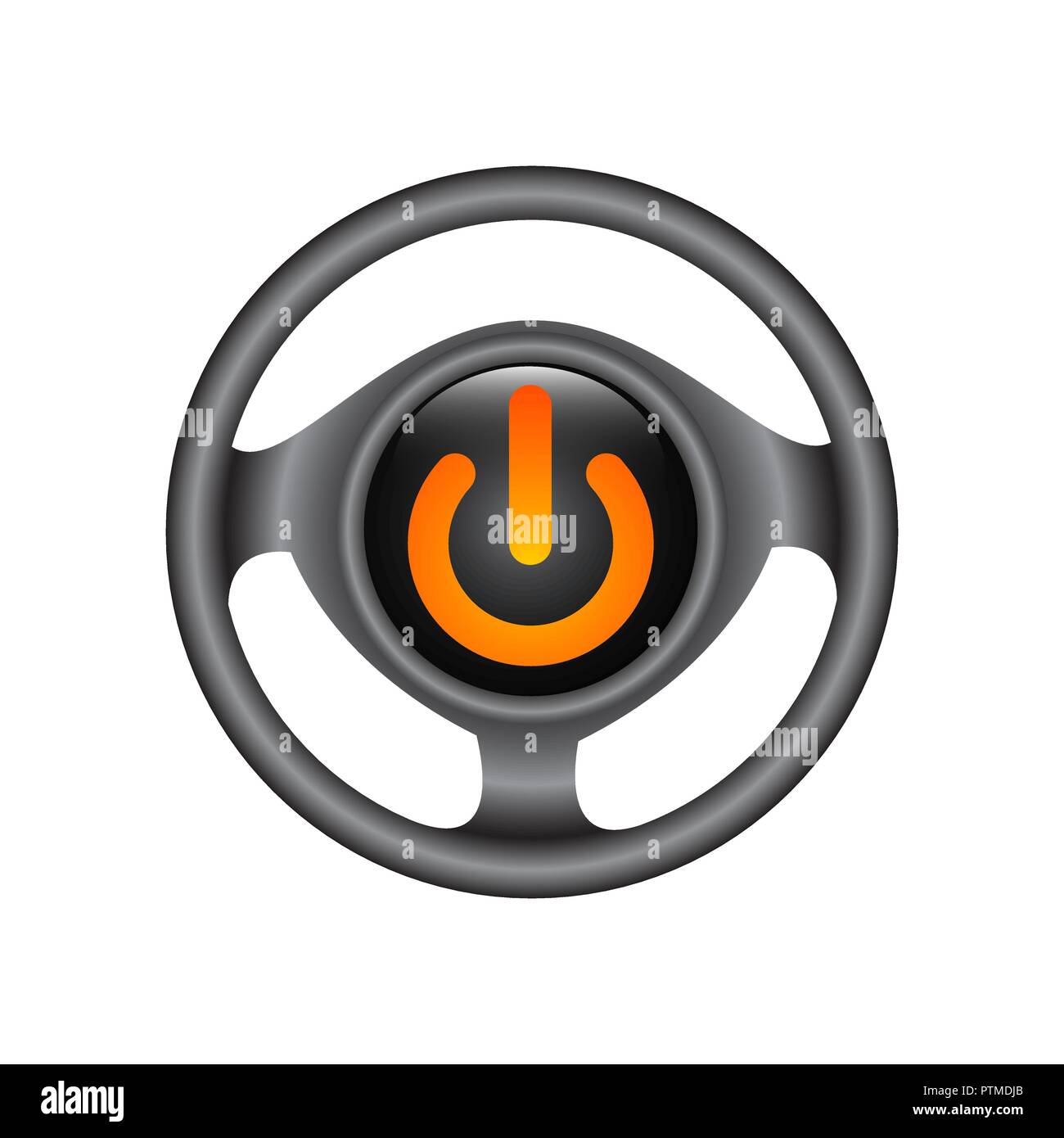 3d-chrom Logo der Power-Taste. Schalten Sie auf das Symbol Vektor auf weißem Hintergrund für Ihre Web- und mobile App Design isoliert, schalten Sie logo Konzept Stock Vektor