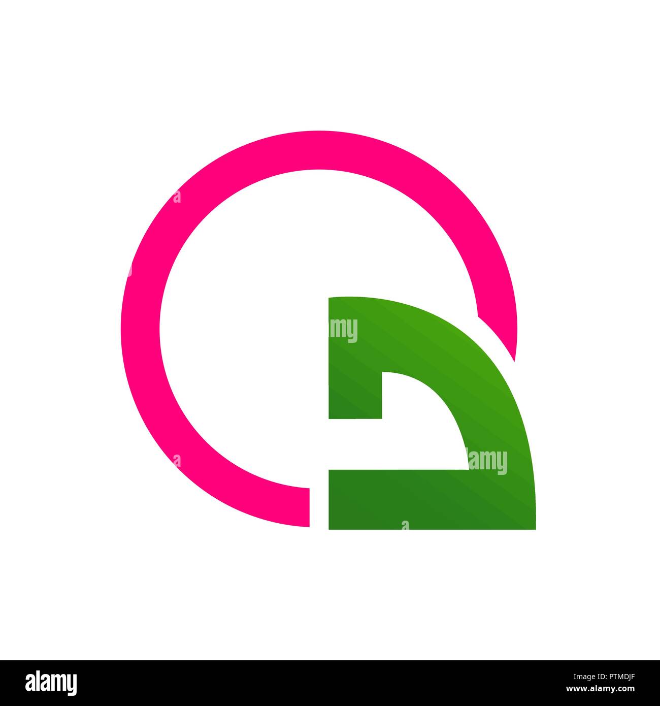 Abstrakte Pfeil mit rosa Kreis logo Vorlage Stock Vektor