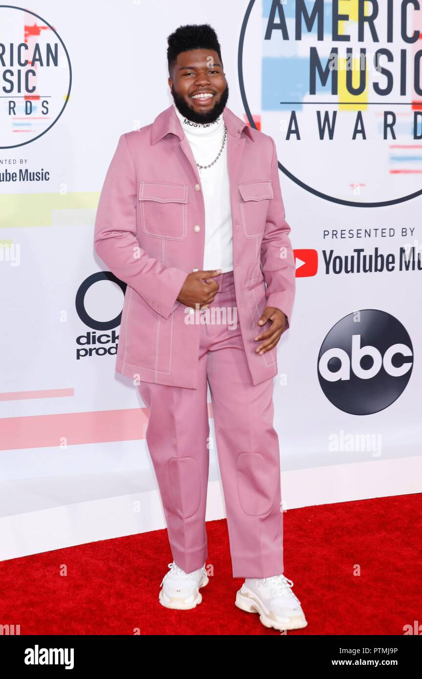 Los Angeles, USA. 9. Okt. 2018. Khalid besucht die 2018 American Music Awards bei Microsoft Theater in Los Angeles, USA, am 09. Oktober 2018. | Verwendung der weltweiten Kredit: dpa Picture alliance/Alamy leben Nachrichten Stockfoto