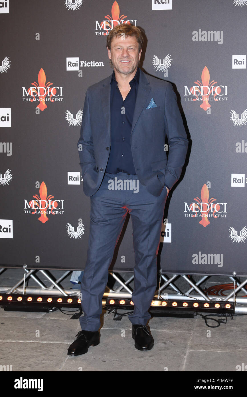 Florenz, Palazzo Medici Riccardi, photocall TV-Serie Medici - Die herrlichen '. Im Bild: Sean Bean Stockfoto