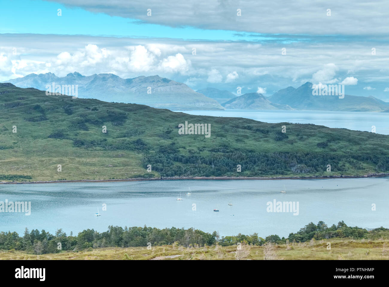 Loch Scresort, Insel Rum Stockfoto