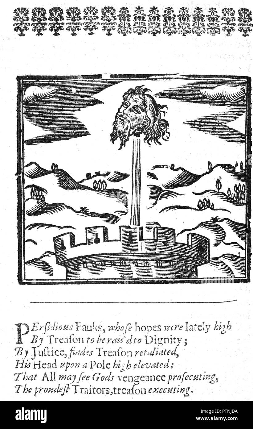 GUNPOWDER PLOT der Leiter der Guy Fawkes aus einer 1617 Broschüre Stockfoto