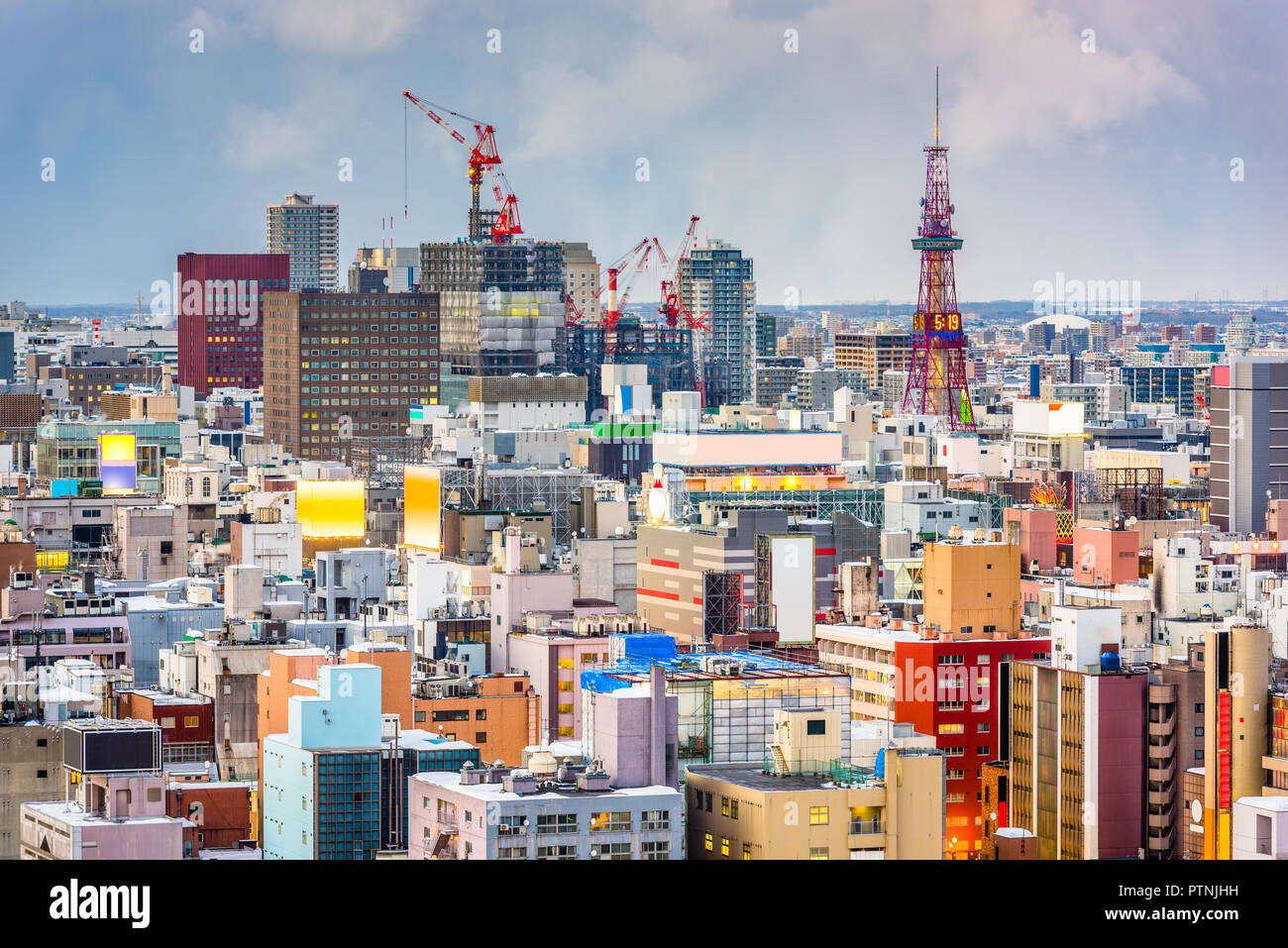 Sapporo, Japan Downtown Skyline der Stadt. Stockfoto