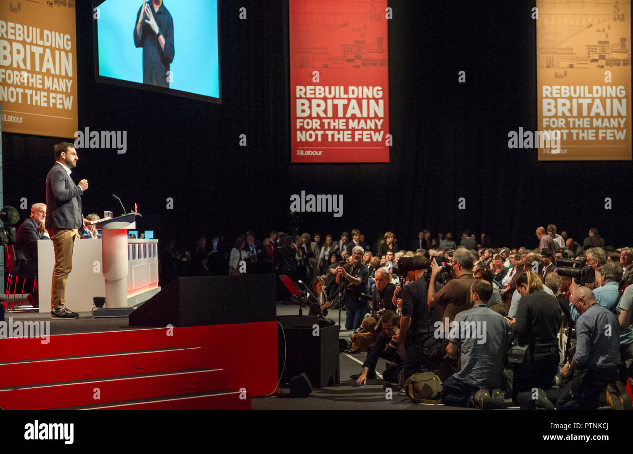 Hugo Fearnley, Arbeit delegieren von der Labour Party, Jahreskonferenz 2018, Liverpool. Stockfoto