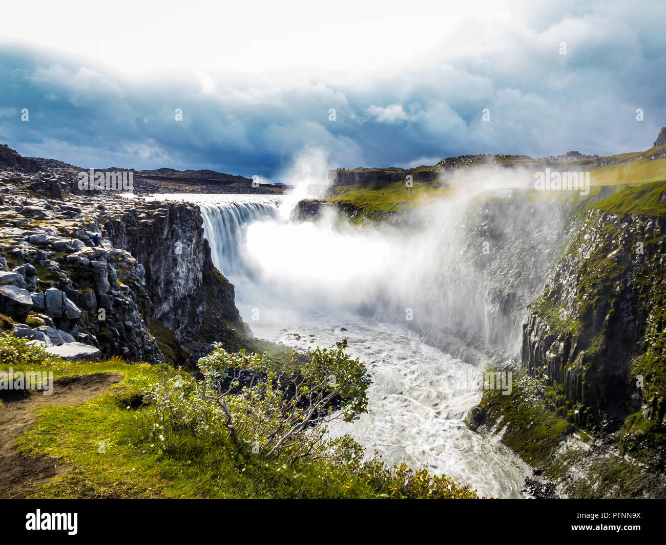 Dramatische Szenerie des Selfoss Wasserfall im Norden Islands Stockfoto