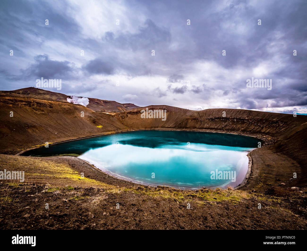 Malerischer Blick auf Krafla vulkanischen Krater im nördlichen Island Stockfoto