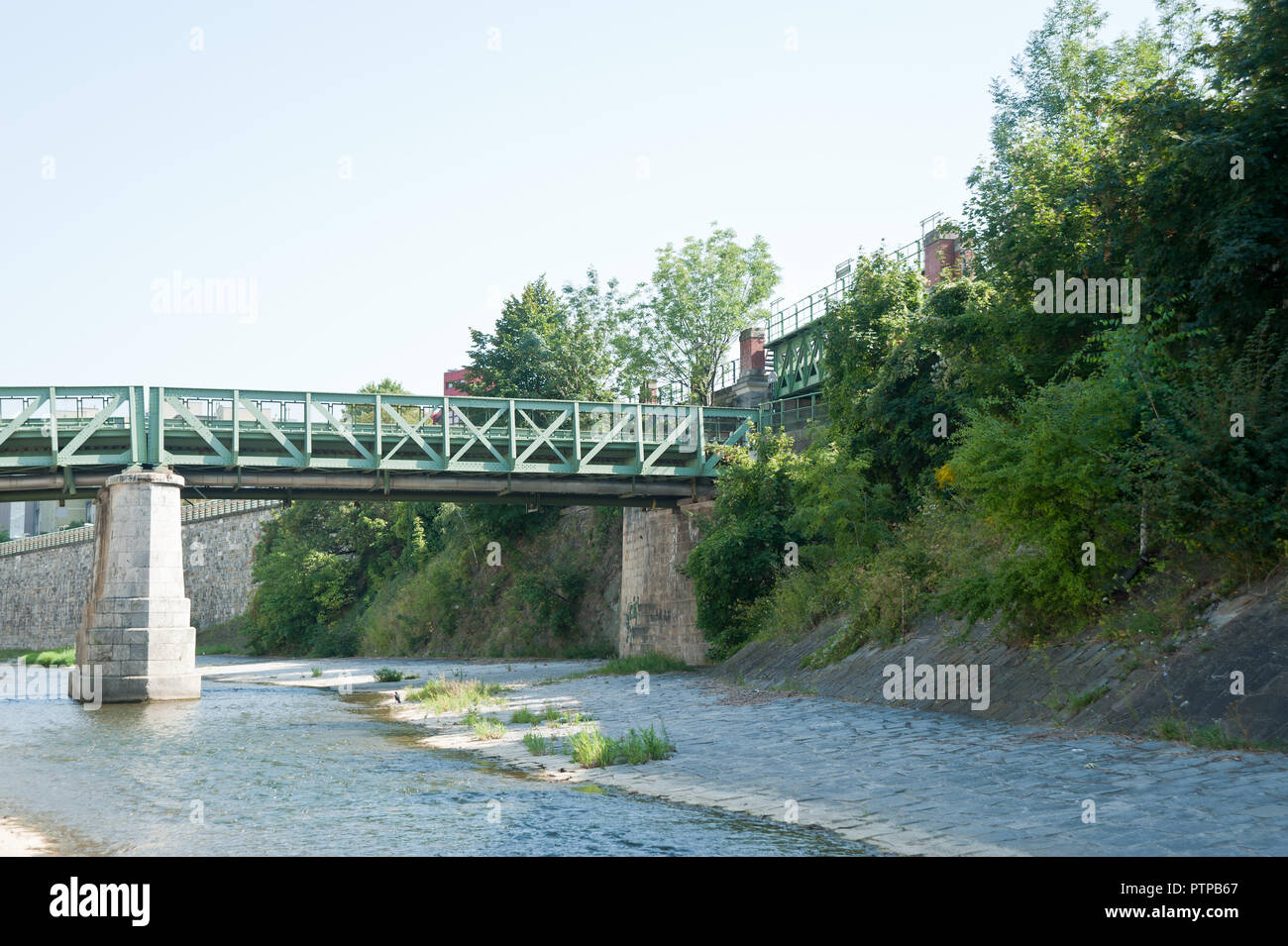 Wien, Wienfluss, Wiental bei Ober St. Veit Stockfoto