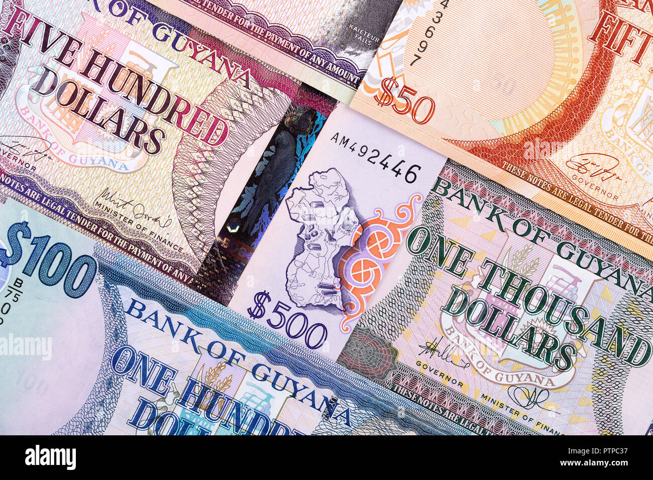 Guyanese Dollar, einen Hintergrund Stockfoto