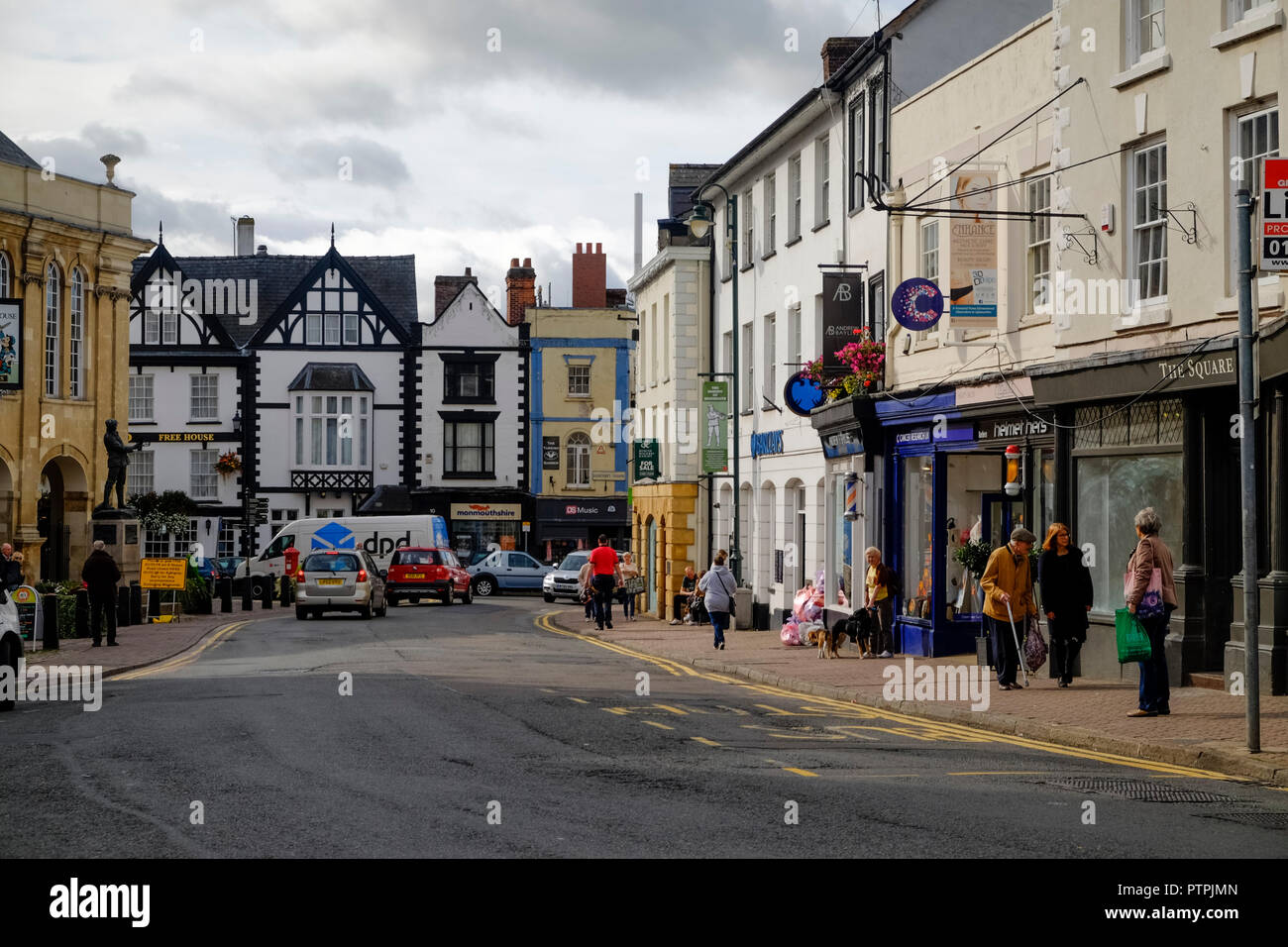 Um Monmouth die Hauptstadt der Grafschaft Monmouthshire Wales UK Stockfoto