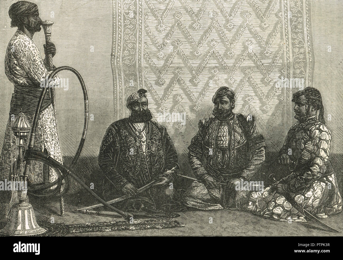 Zamindars und Rajas, der nördlichen Provinzen von Hindustan, Indien im 19. Jahrhundert Stockfoto