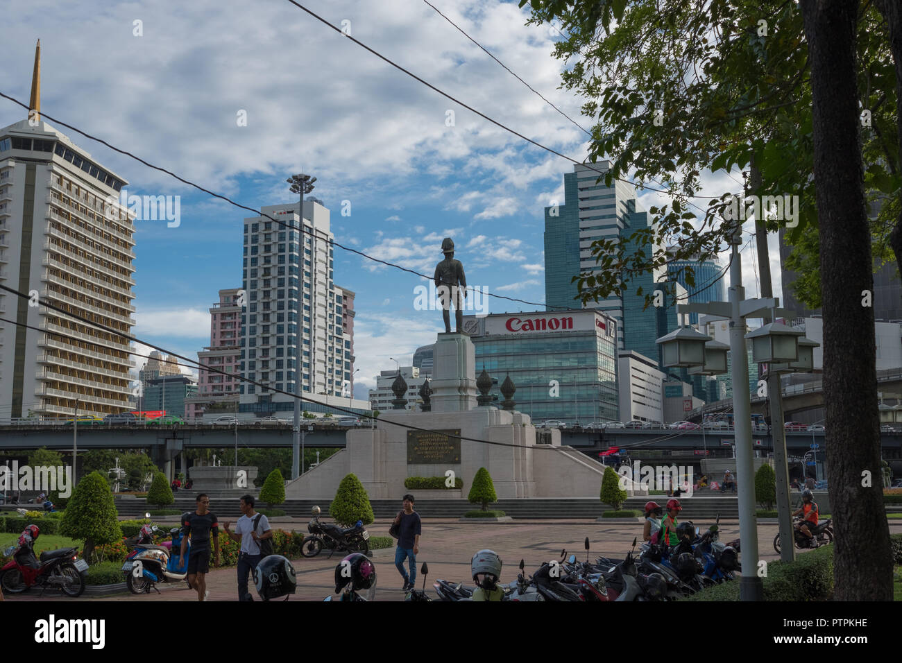König Rama VI Monument, Lumphini Park, Bangkok, Thailand Stockfoto
