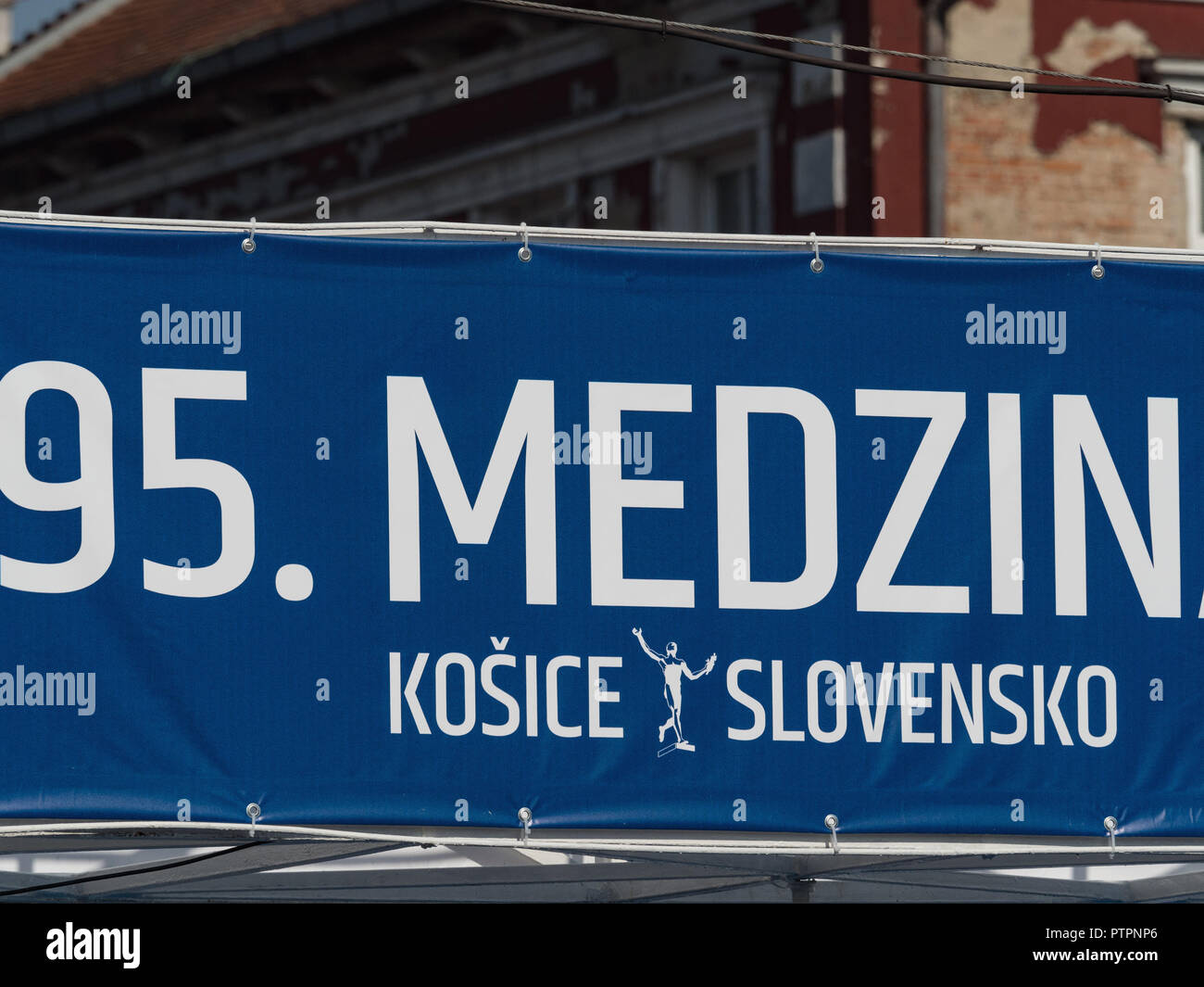 KOSICE, Slowakei - 6. Oktober 2018. 95 Mezinarodni Maraton Mieru, 95 MMM 2018 Kosice. 95 International Marathon des Friedens Kosice, Slowakei Stockfoto