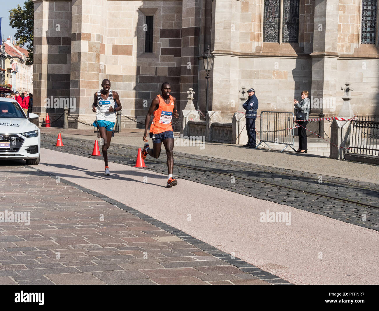 KOSICE, Slowakei - 6. Oktober 2018. 95 Mezinarodni Maraton Mieru, 95 MMM 2018 Kosice. Ich 95 Internationaler Marathon des Friedens Kosice, Slowakei Stockfoto