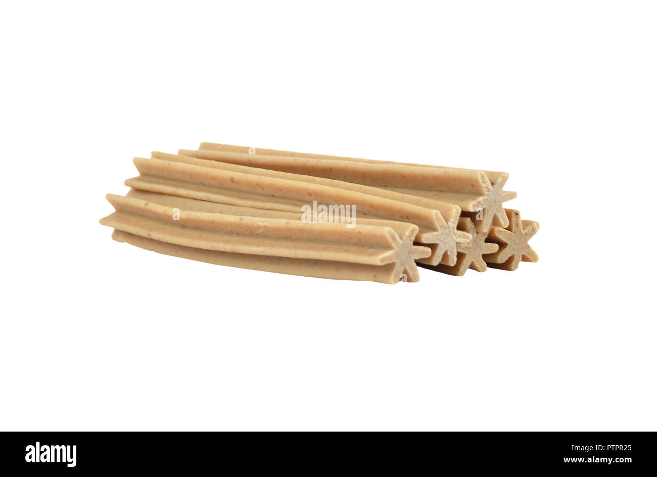 Kauen sticks für Hunde auf weißem Hintergrund Stockfoto