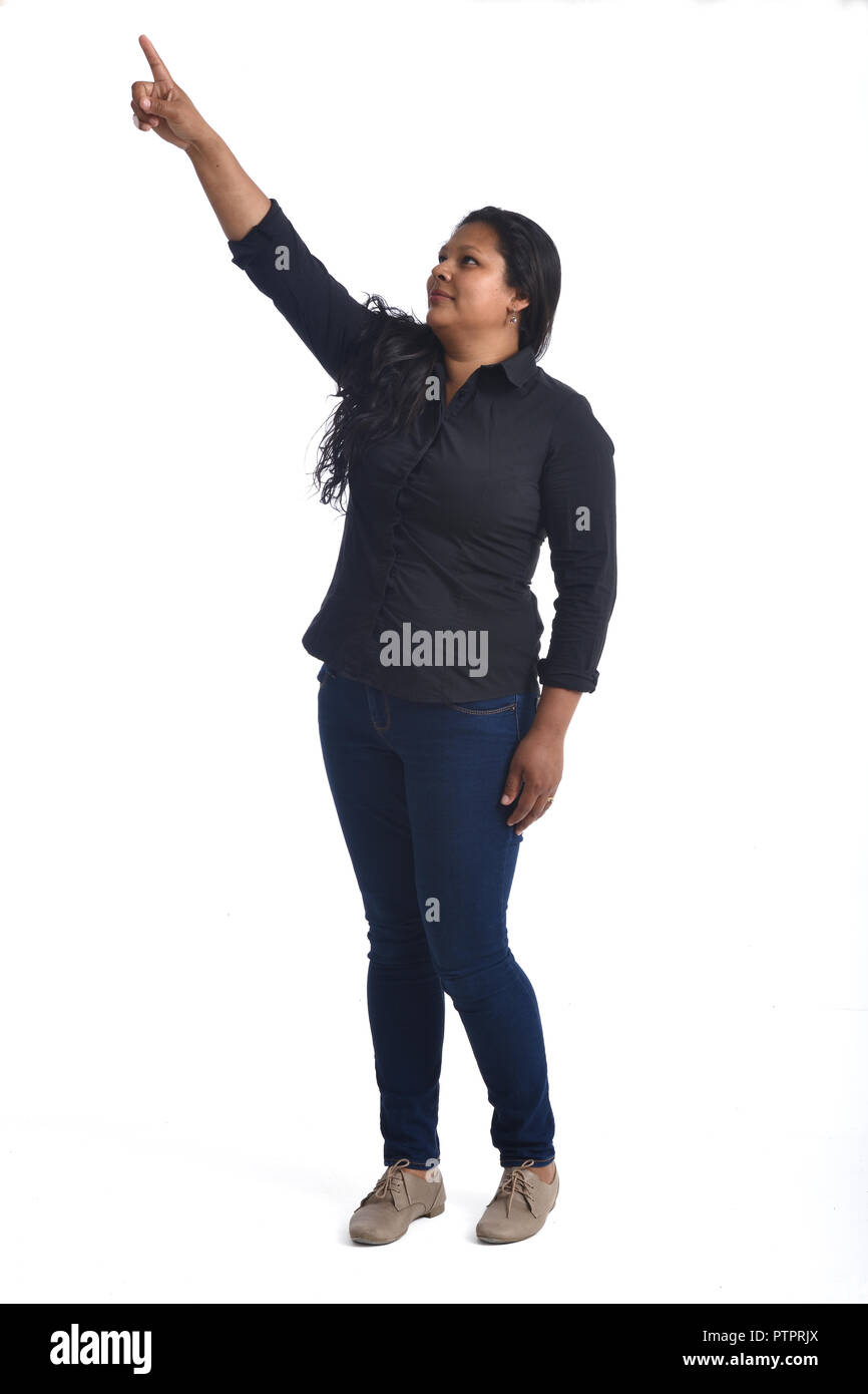 Portrait von lateinischen Frau auf Weiß Stockfoto