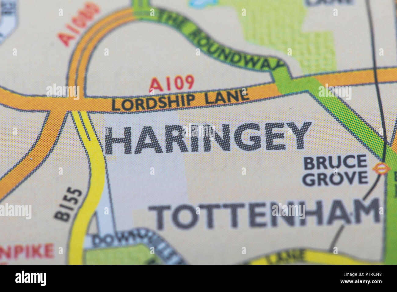 London Borough von Haringey Lageplan Stockfoto