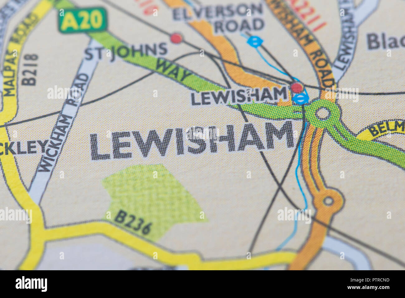 London Borough von Lewisham Lageplan Stockfoto