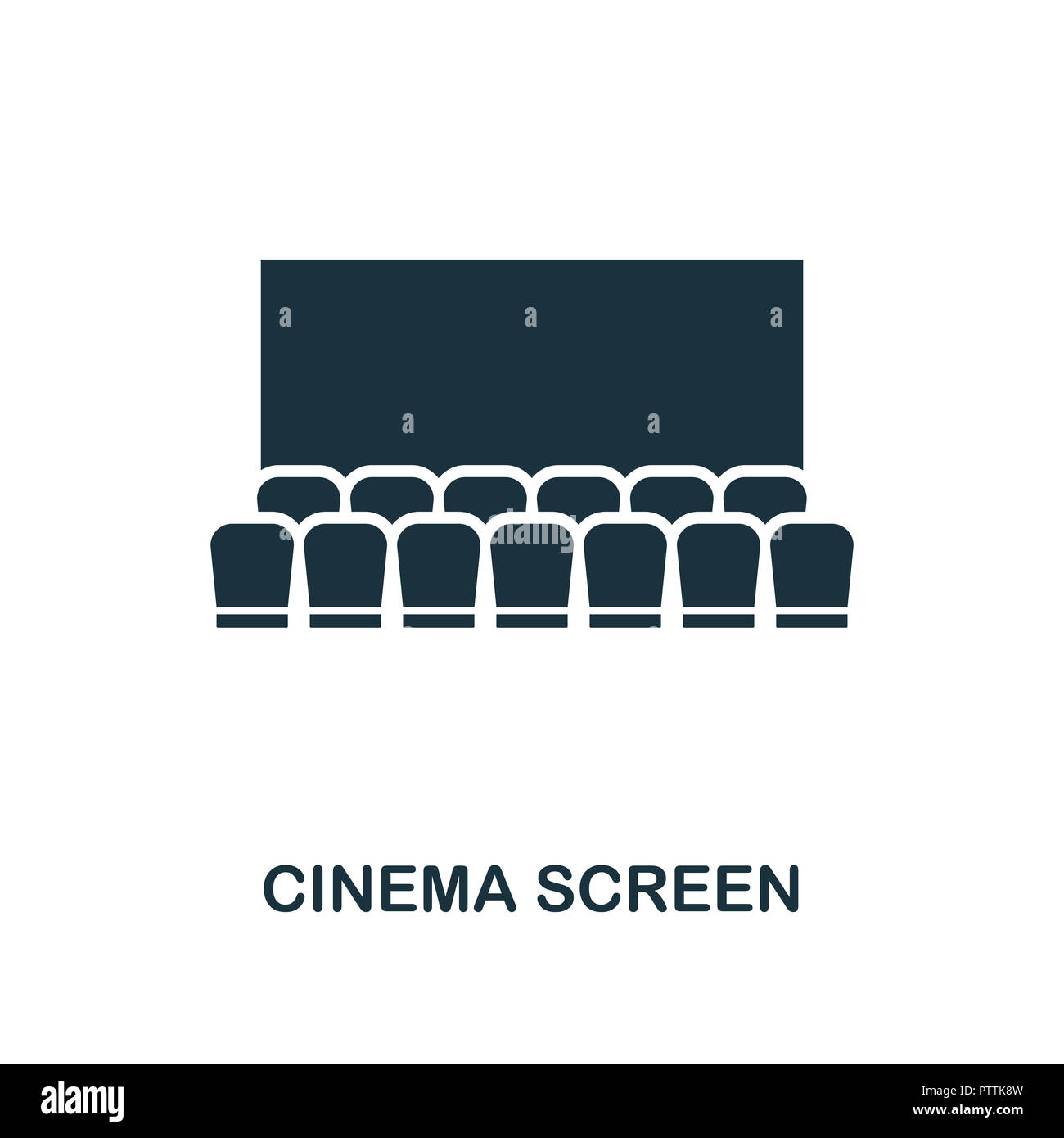 Kino-Symbol. Schwarzweiß-Stil von Cinema Collection. UX und UI. Pixel Perfect cinema-Symbol. Für Web-Design, Anwendungen, Software, drucken Stockfoto