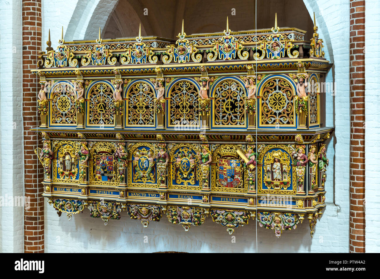 Balkon echten Roskilde Dom Stockfoto