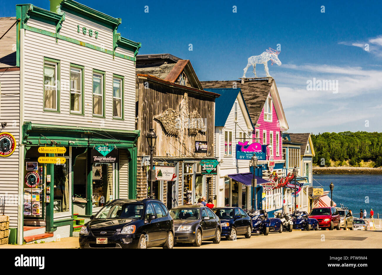 Main Street Bar Harbor, Maine, USA Stockfoto