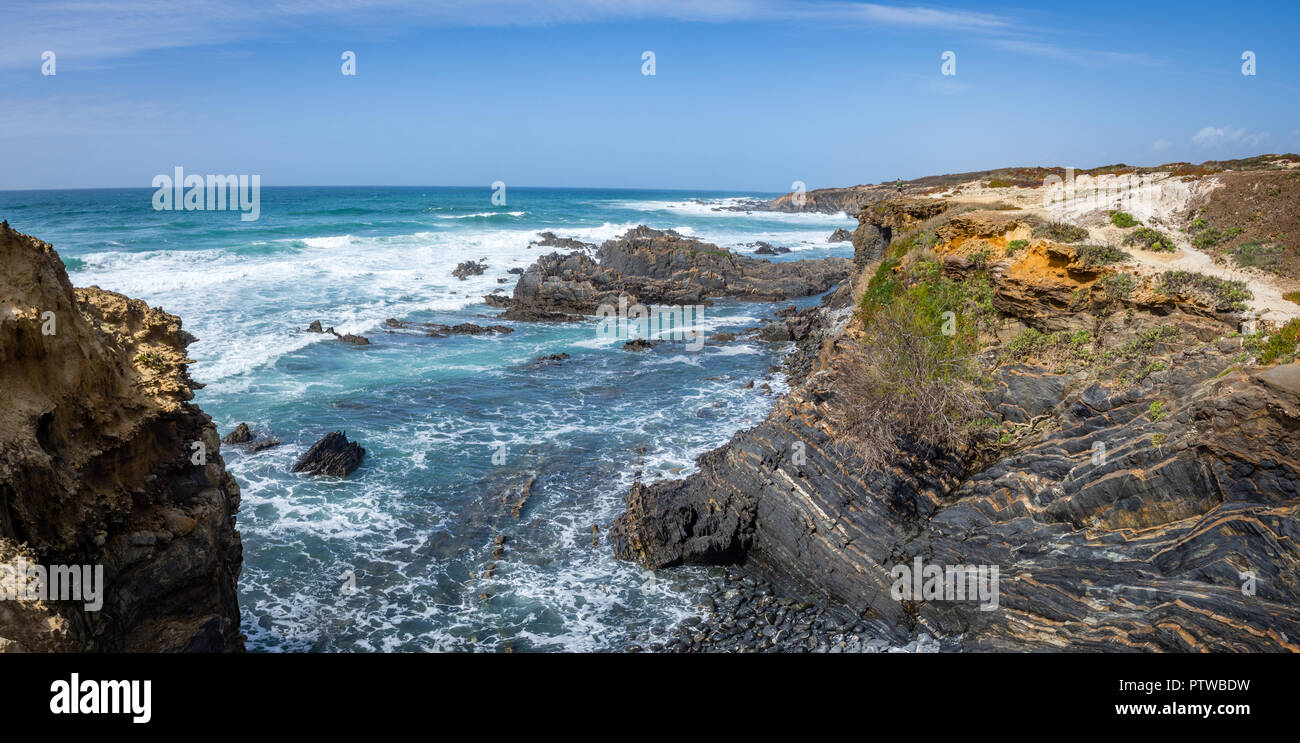 Praia de Almograve, Alentejo, Costa Vicentina Küste von Portugal Stockfoto