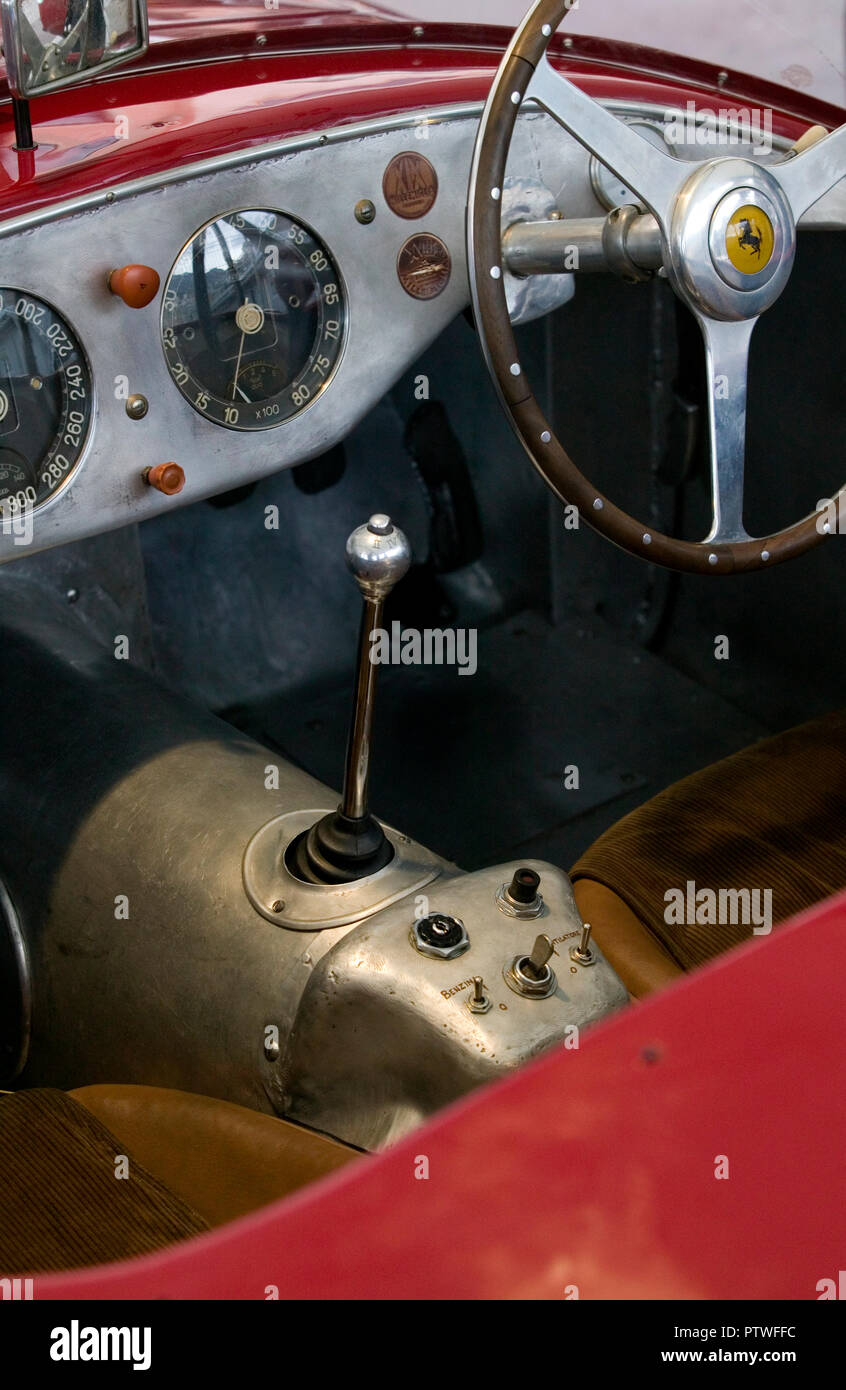 1950er Ferrari Sports Racing auto Innenraum im Monaco historische Rennen 2006 Stockfoto