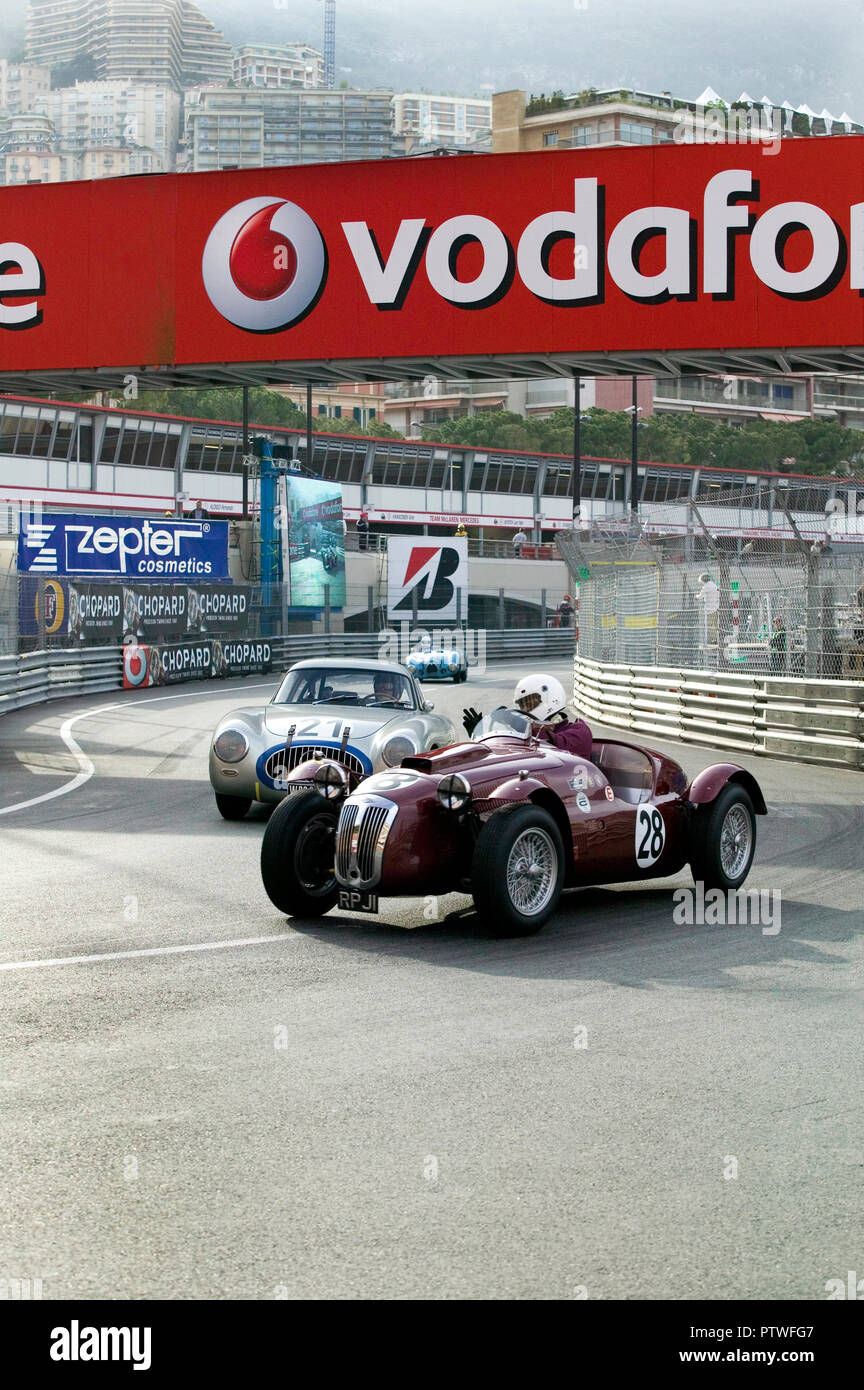 Frazer-Nash Le Mans Replica mit klassischen Rennwagen an den 2006 Monaco historische Rennen Stockfoto