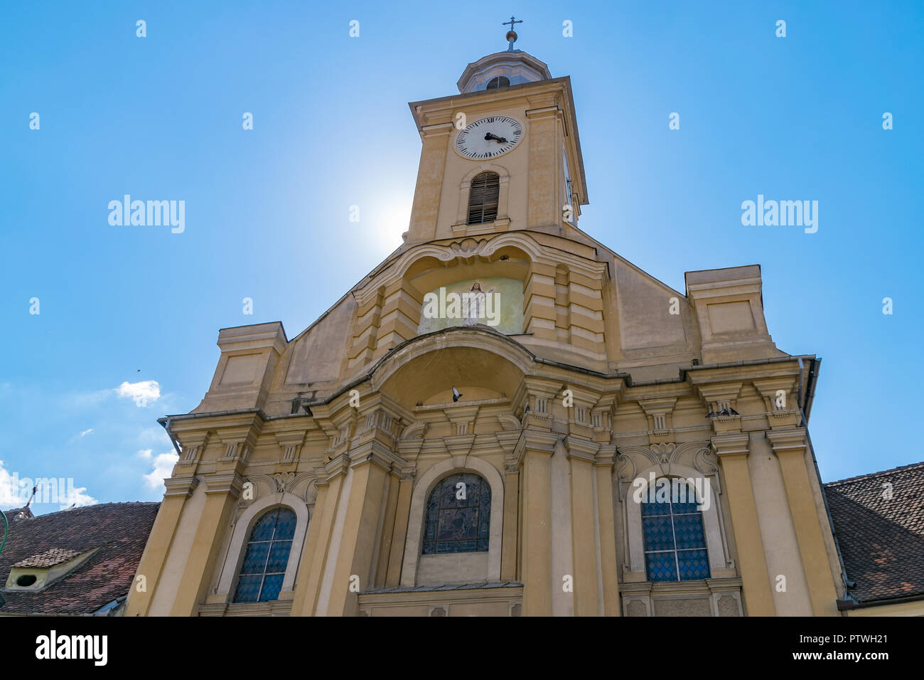 Die Heiligen Petrus und Paulus Katholische Kirche in Brasov, Rumänien. Stockfoto